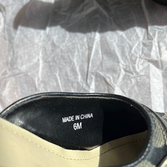 Guess Logo Black/Brown Y2K stacked Platform Heel Slip On Mules w/ buckle accents - Picture 4 of 11